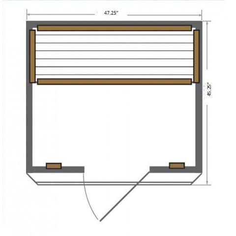 Image of Sunray 2 Person Cordova Cedar Sauna w/Carbon Heaters/Vertical Heater Panels