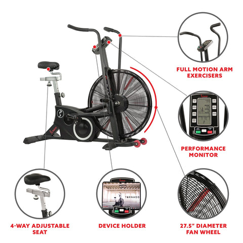 Image of Sunny Health & Fitness Tornado LX Air Bike