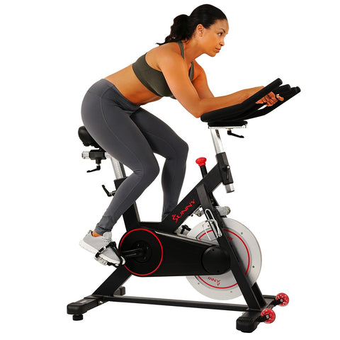 Image of Sunny Health & Fitness Magnetic Belt Drive Indoor Cycling Bike with 44 lb Flywheel and Large Device Holder