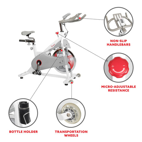 Image of Sunny Health & Fitness Magnetic Belt Drive Premium Indoor Cycling Bike