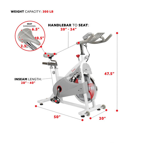 Image of Sunny Health & Fitness Magnetic Belt Drive Premium Indoor Cycling Bike