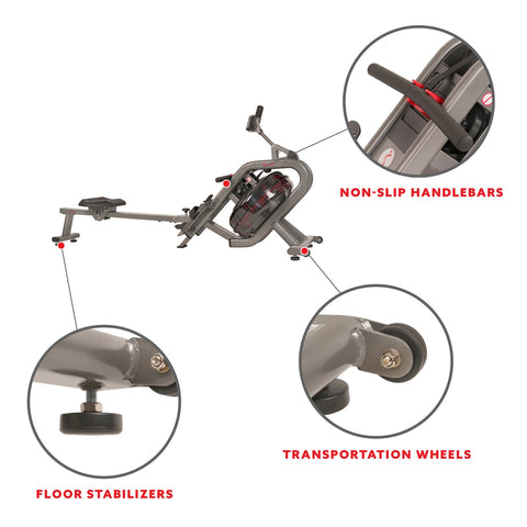 Image of Sunny Health & Fitness Phantom Hydro Water Rowing Machine