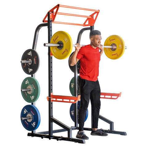 Image of Sunny Health & Fitness Power Zone Half Rack Heavy Duty Performance Power Cage with 1000 LB Weight Capacity
