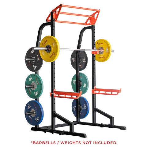 Image of Sunny Health & Fitness Power Zone Half Rack Heavy Duty Performance Power Cage with 1000 LB Weight Capacity