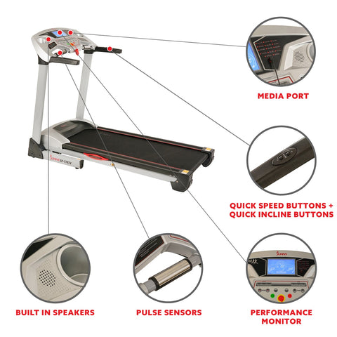 Image of Sunny Health & Fitness Performance Treadmill with Auto Incline
