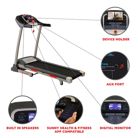 Image of Sunny Health & Fitness Treadmill with Auto Incline
