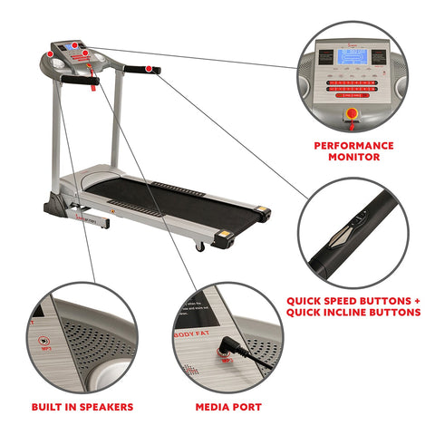 Image of Sunny Health & Fitness Treadmill with Auto Incline