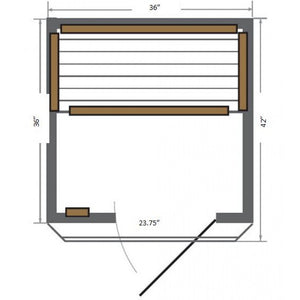 Sunray 1 Person Cedar Sauna w/Carbon Heaters