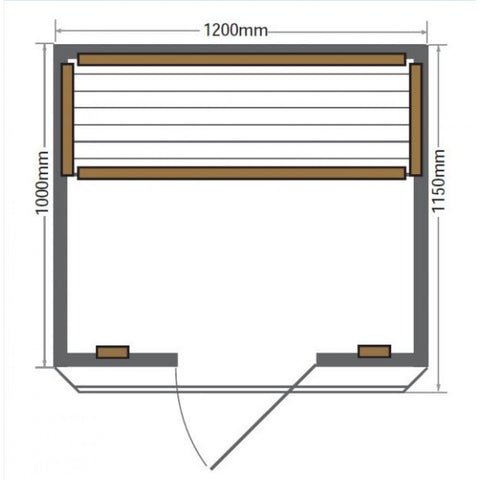 Image of Sunray 2 Person Evansport Hemlock Sauna w/Ceramic Heaters