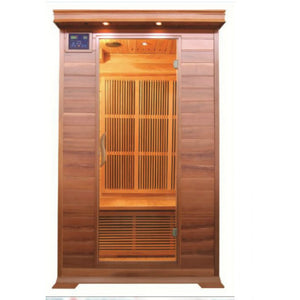 Sunray 2 Person Cordova Cedar Sauna w/Carbon Heaters/Vertical Heater Panels