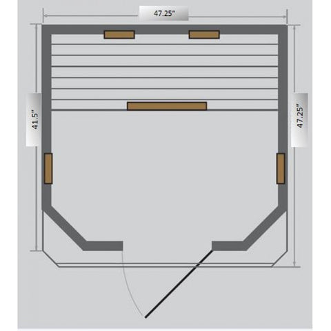 Image of Sunray 2 Person Heathrow Hemlock Sauna w/Ceramic Heaters