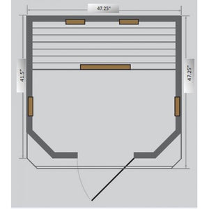 Sunray 2 Person Heathrow Hemlock Sauna w/Ceramic Heaters