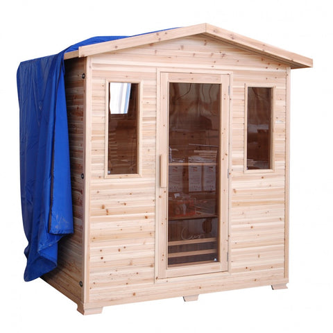 Image of Sunray 4 Person Cayenne Outdoor Sauna w/Ceramic Heaters