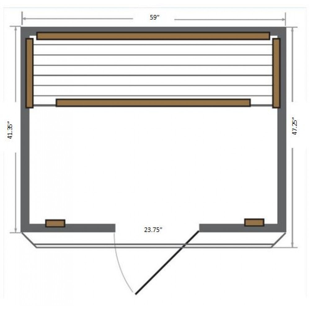 Sunray 3 Person Savannah Cedar Sauna w/Carbon Heaters