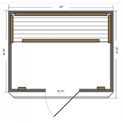 Image of Sunray 3 Person Savannah Cedar Sauna w/Carbon Heaters