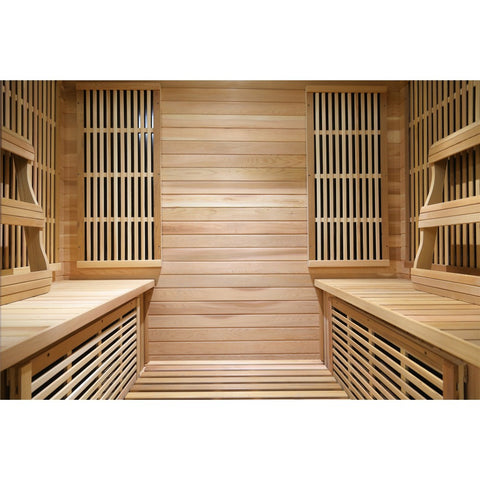 Image of Sunray 4 Person Roslyn Cedar Sauna w/Carbon Heaters/Side Bench Seating