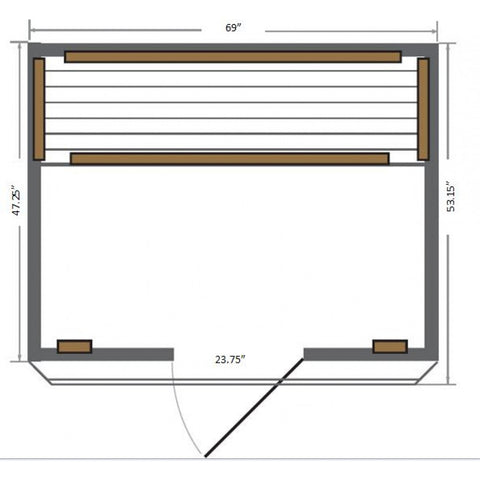 Image of Sunray 4 Person Sequoia Cedar Sauna w/Carbon Heaters