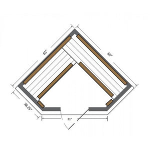 Sunray 4 Person Bristol Bay Corner Cedar Sauna w/Carbon Heaters