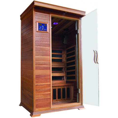 Image of Sunray 1 Person Cedar Sauna w/Carbon Heaters
