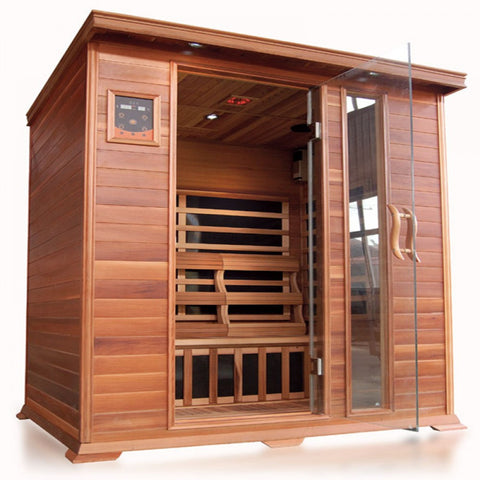 Image of Sunray 3 Person Savannah Cedar Sauna w/Carbon Heaters