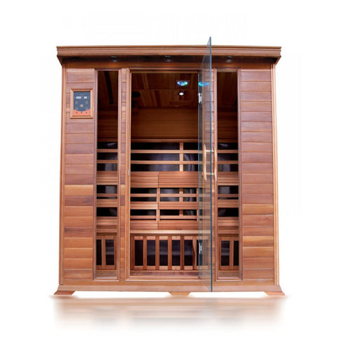 Image of Sunray 4 Person Sequoia Cedar Sauna w/Carbon Heaters