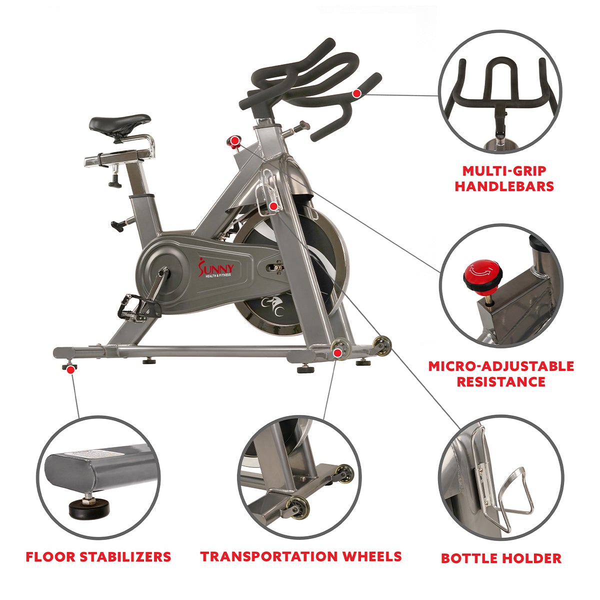 Sunny Health & Fitness SF-B1516 Commercial Indoor Cycling Bike