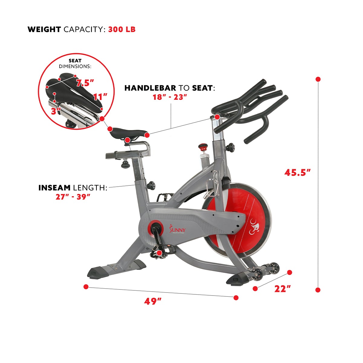 Sunny Health & Fitness AeroPro Indoor Cycling Bike