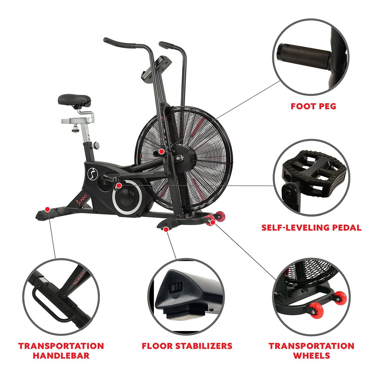 Sunny Health & Fitness Tornado LX Air Bike