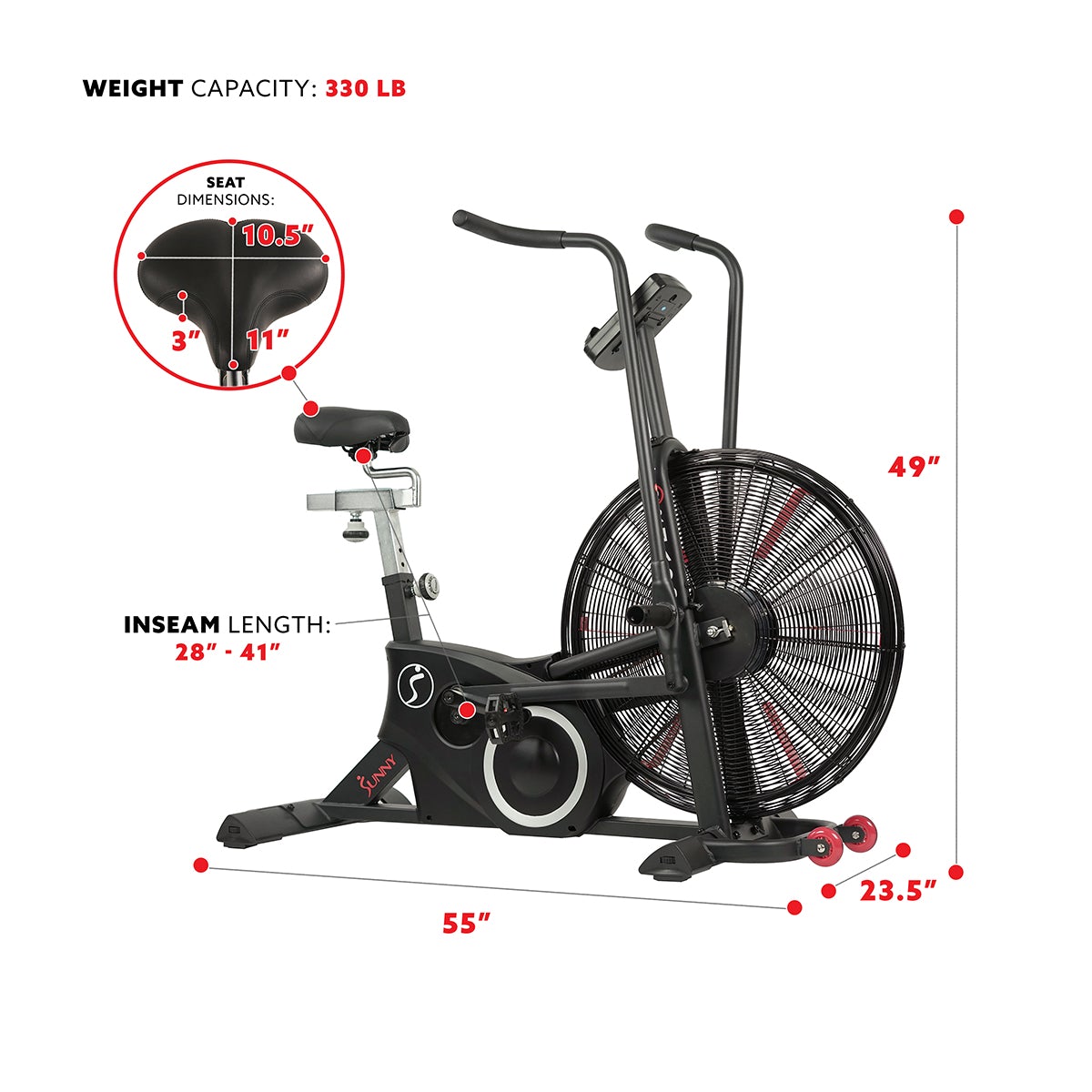 Sunny Health & Fitness Tornado LX Air Bike