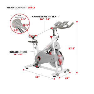 Sunny Health & Fitness Magnetic Belt Drive Premium Indoor Cycling Bike