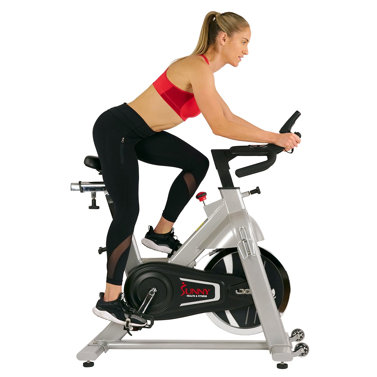 Sunny Health & Fitness 44LBS Flywheel Belt Drive Commercial Indoor Cycling Bike