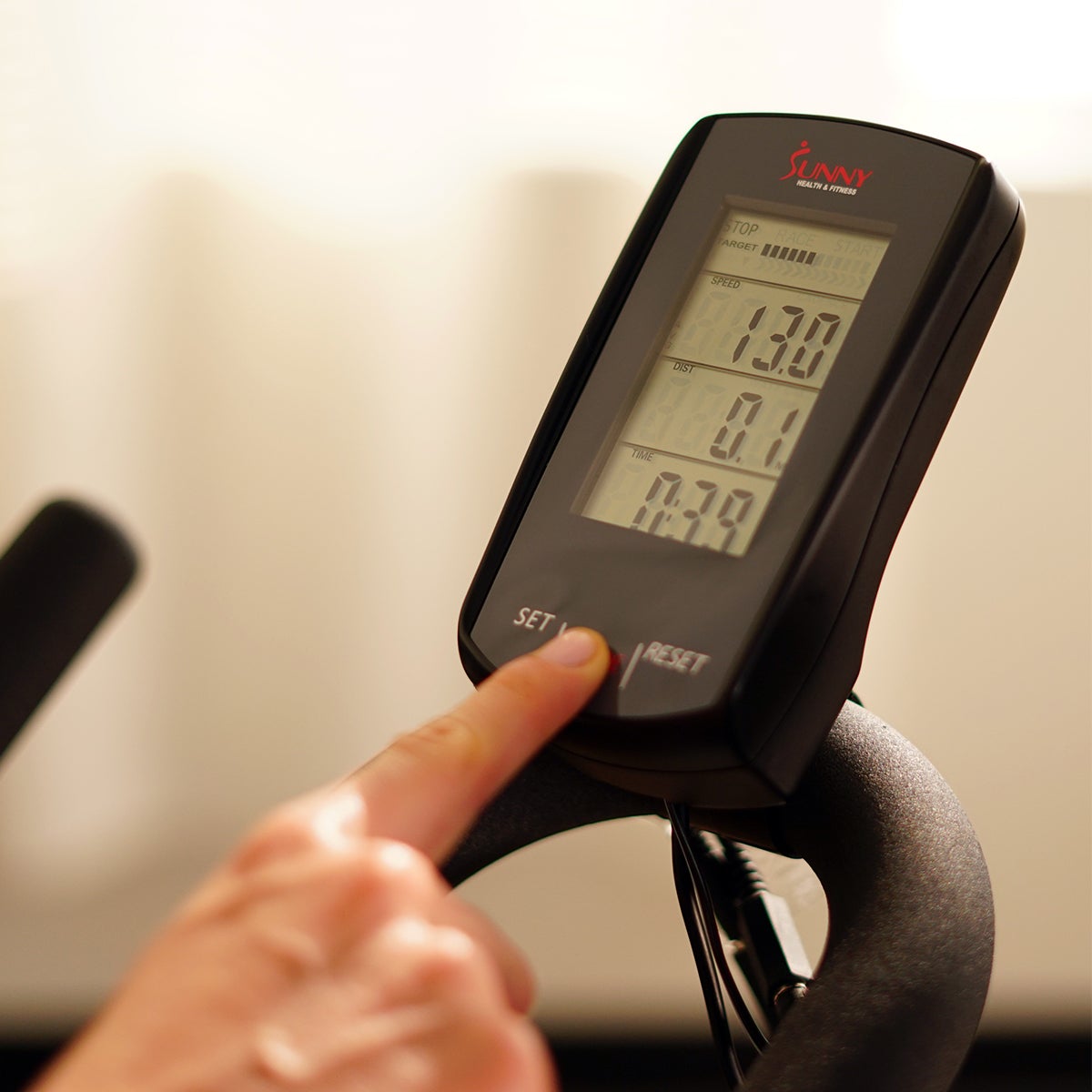 Sunny Health & Fitness 44LBS Flywheel Belt Drive Commercial Indoor Cycling Bike