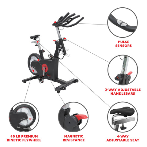 Image of Sunny Health & Fitness Premium Kinetic Flywheel Rear Drive Cycle