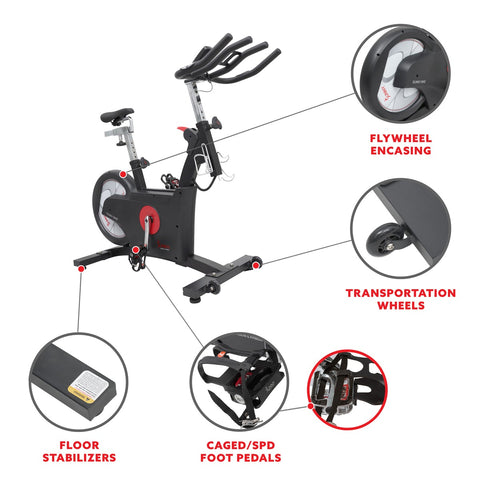 Image of Sunny Health & Fitness Premium Kinetic Flywheel Rear Drive Cycle