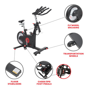 Sunny Health & Fitness Premium Kinetic Flywheel Rear Drive Cycle