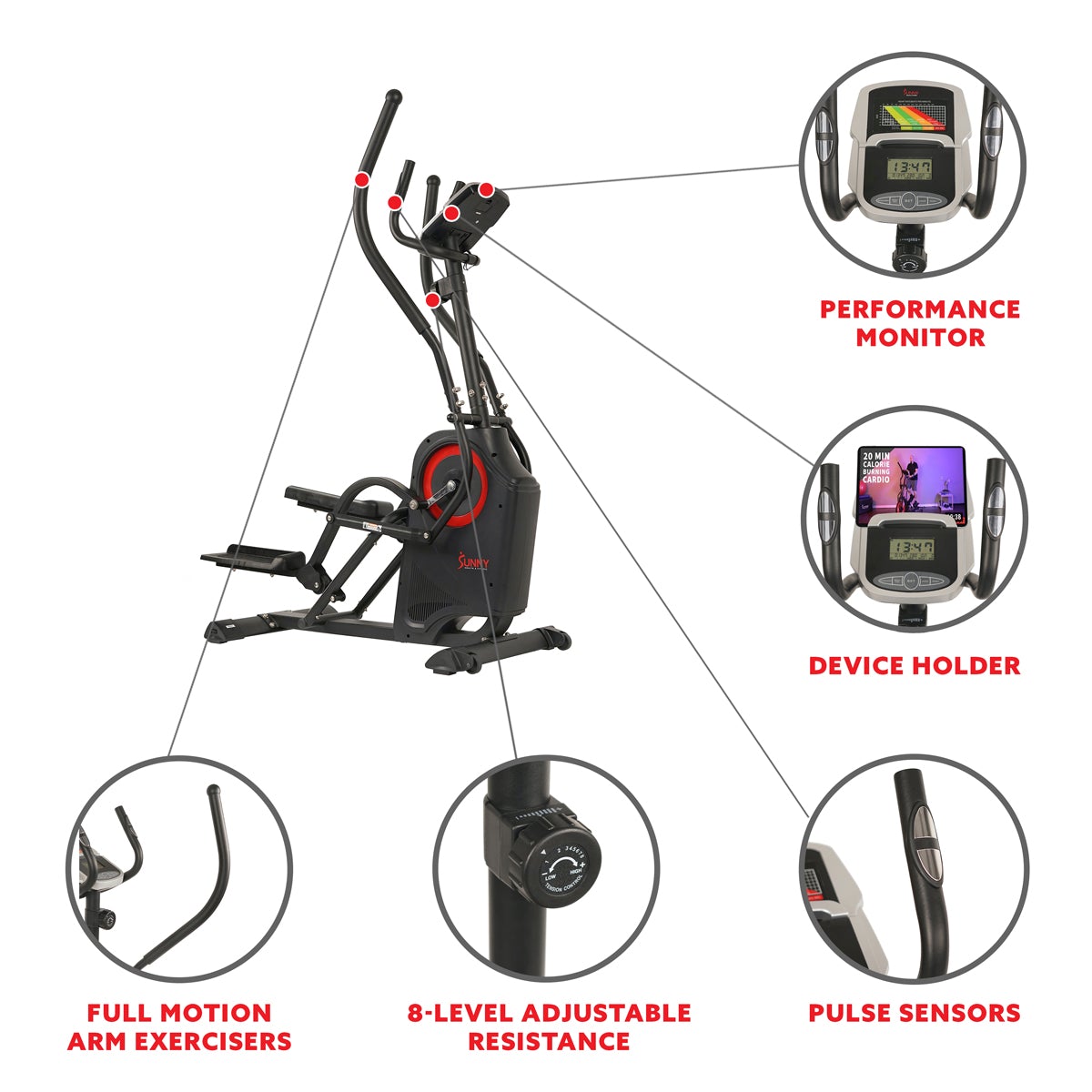 Sunny Health & Fitness Premium Cardio Climber