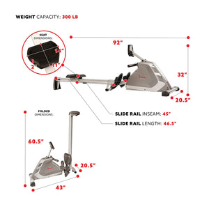 Sunny Health & Fitness Programmable Magnetic Rower