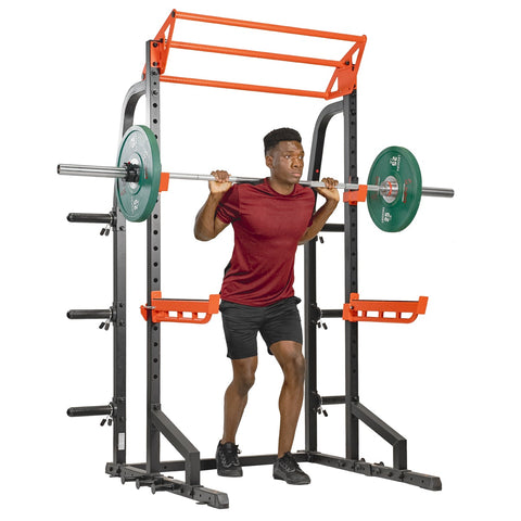 Image of Sunny Health & Fitness Power Zone Half Rack Heavy Duty Performance Power Cage with 1000 LB Weight Capacity