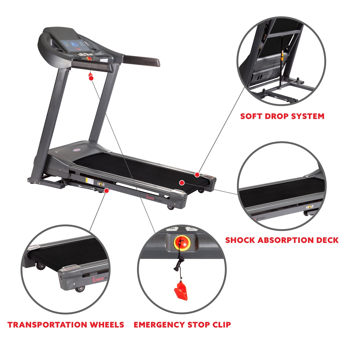 Sunny Health & Fitness Heavy Duty Walking Treadmill
