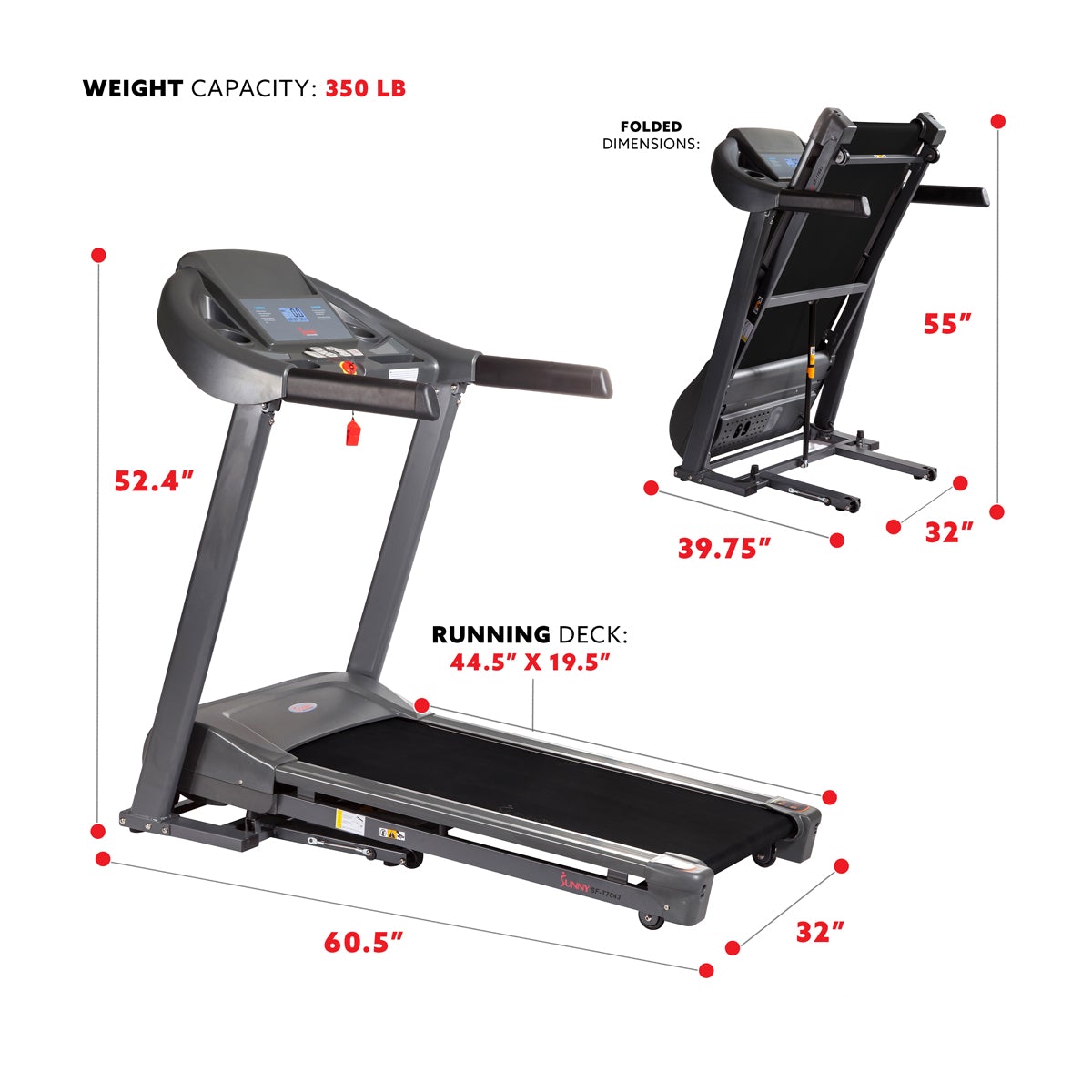 Sunny Health & Fitness Heavy Duty Walking Treadmill