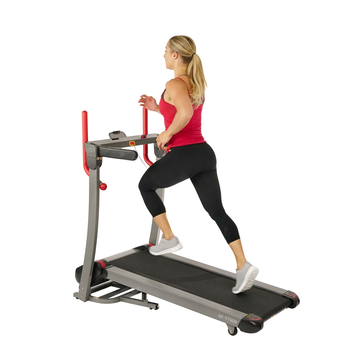 Sunny Health & Fitness Incline Treadmill with Bluetooth Speakers and USB Charging Function