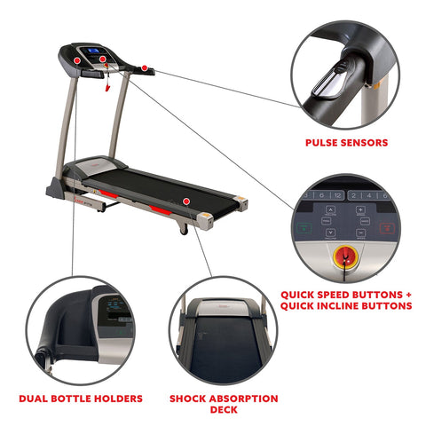 Image of Sunny Health & Fitness Treadmill with Auto Incline