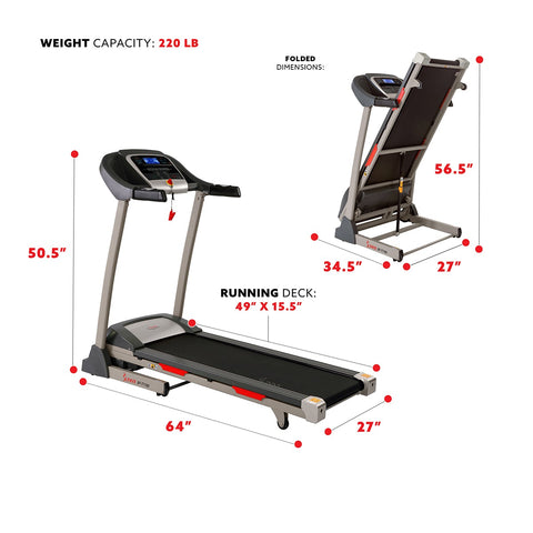 Image of Sunny Health & Fitness Treadmill with Auto Incline