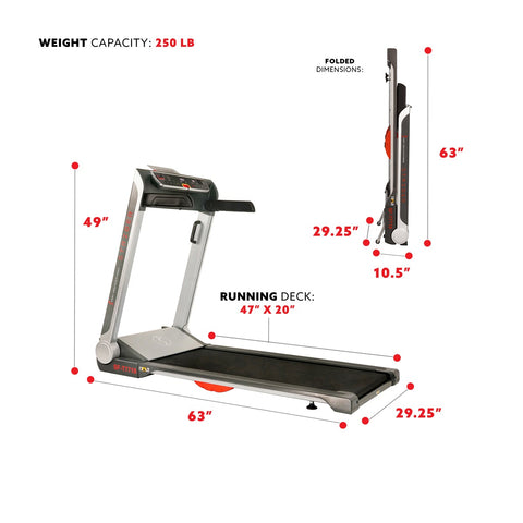 Image of Sunny Health & Fitness Strider Treadmill with 20" Wide LoPro Deck