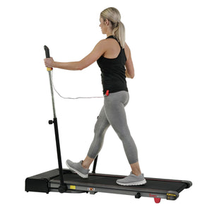 Sunny Health & Fitness Slim Folding Treadmill Trekpad with Arm Exercisers
