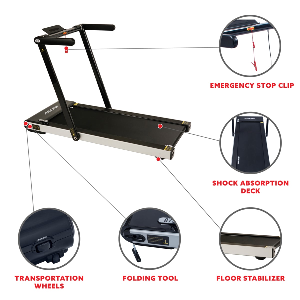 ASUNA Slim Folding Motorized Treadmill