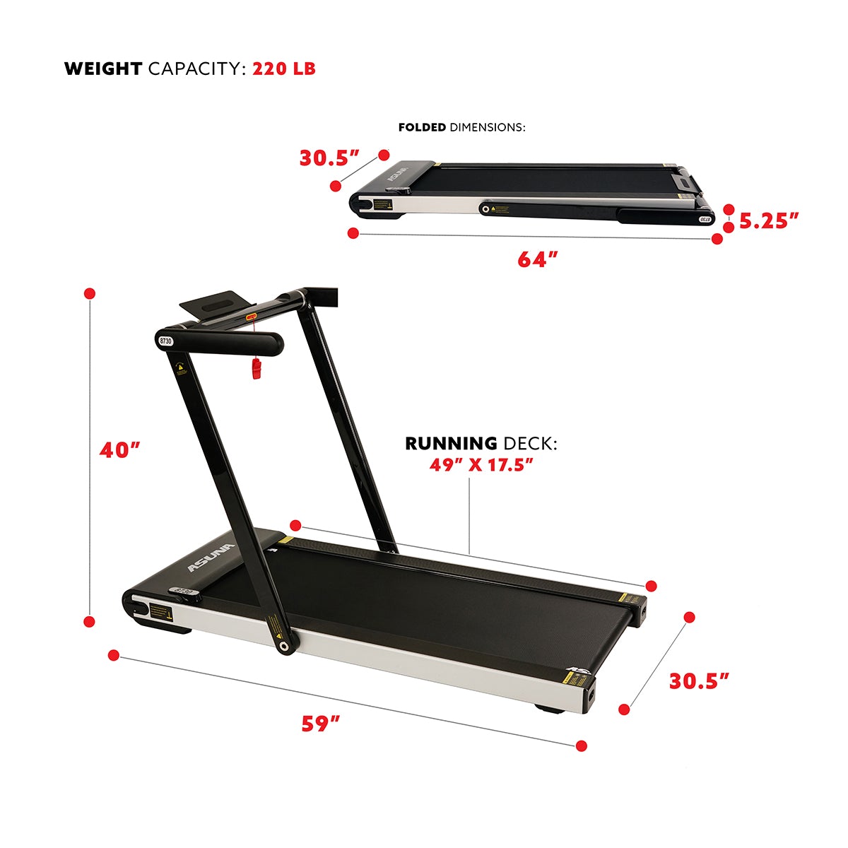 ASUNA Slim Folding Motorized Treadmill