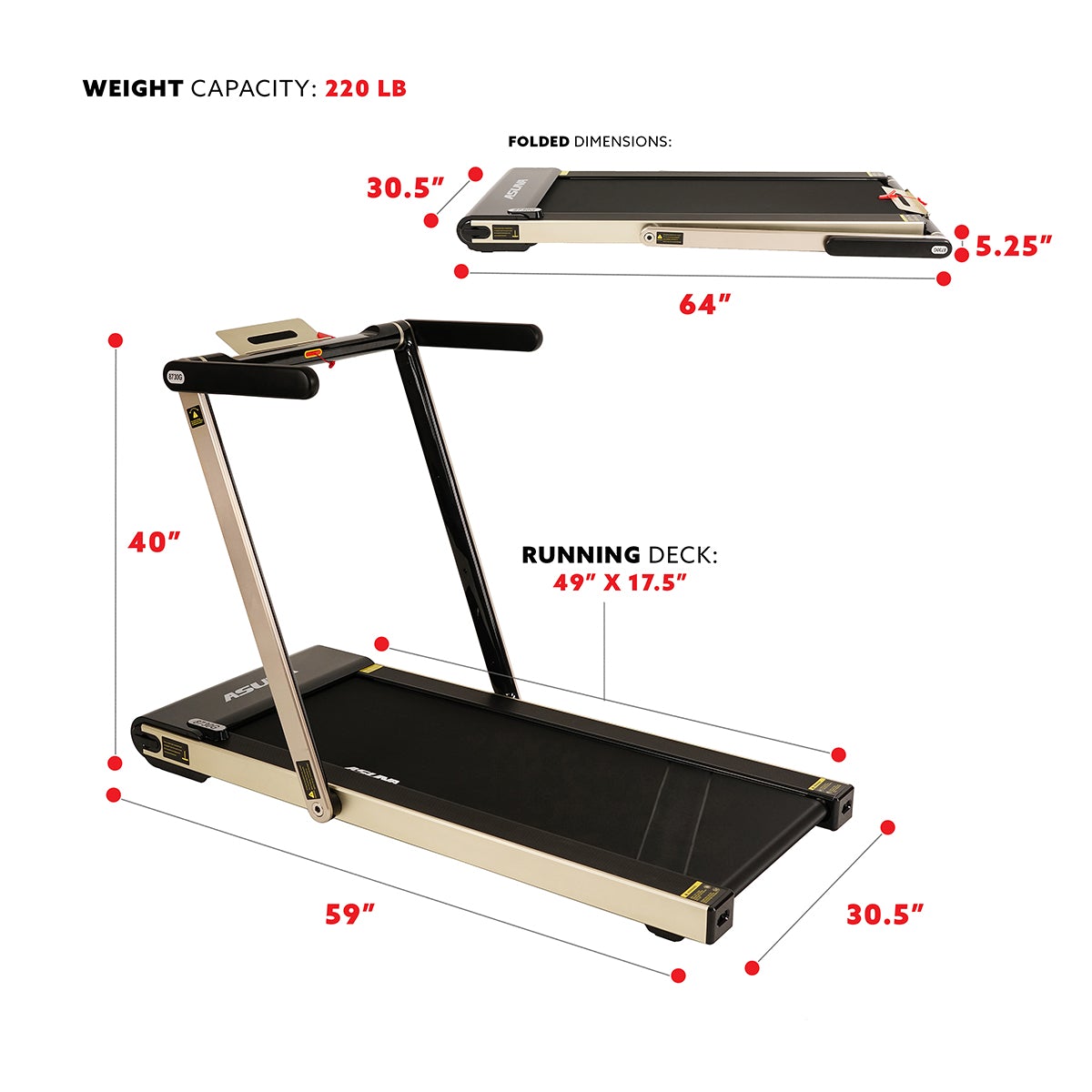 ASUNA Slim Folding Motorized Treadmill