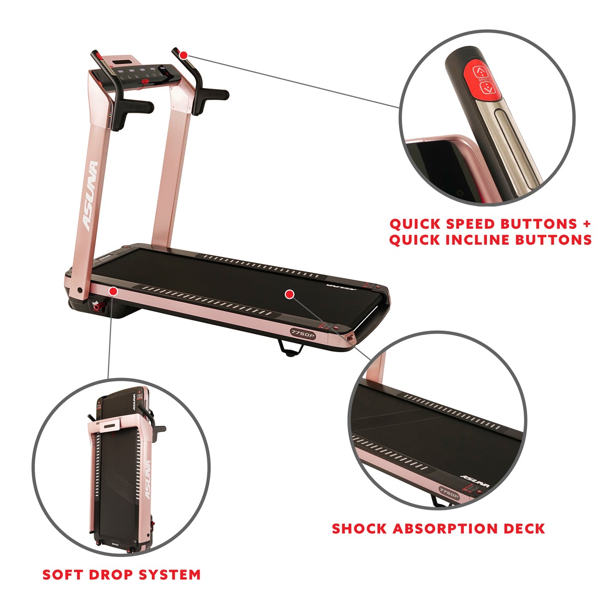 SpaceFlex Motorized Treadmill Pink