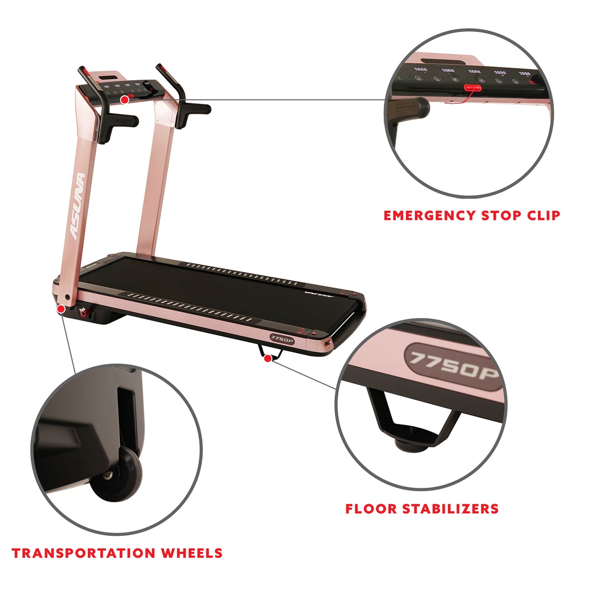 SpaceFlex Motorized Treadmill Pink